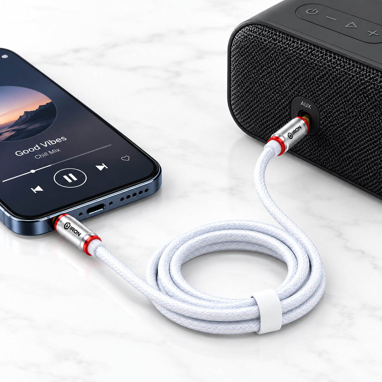 Câble AUX Jack 3.5 mm IRON CR-15 – Audio Hi-Fi - Image 4