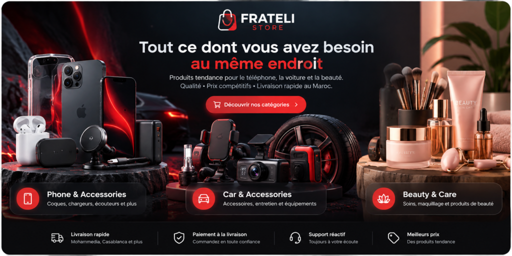 Frateli Store – produits téléphone, voiture et beauté au Maroc